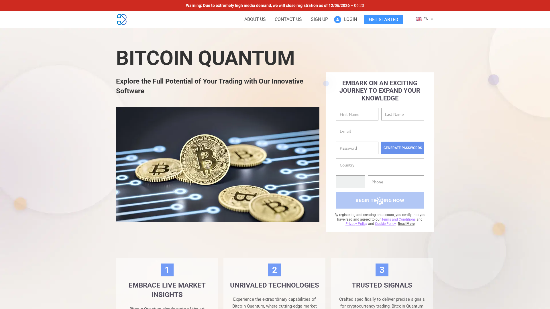 Screenshot of bitcoinquantumsystem-com.financecryptoworld.com