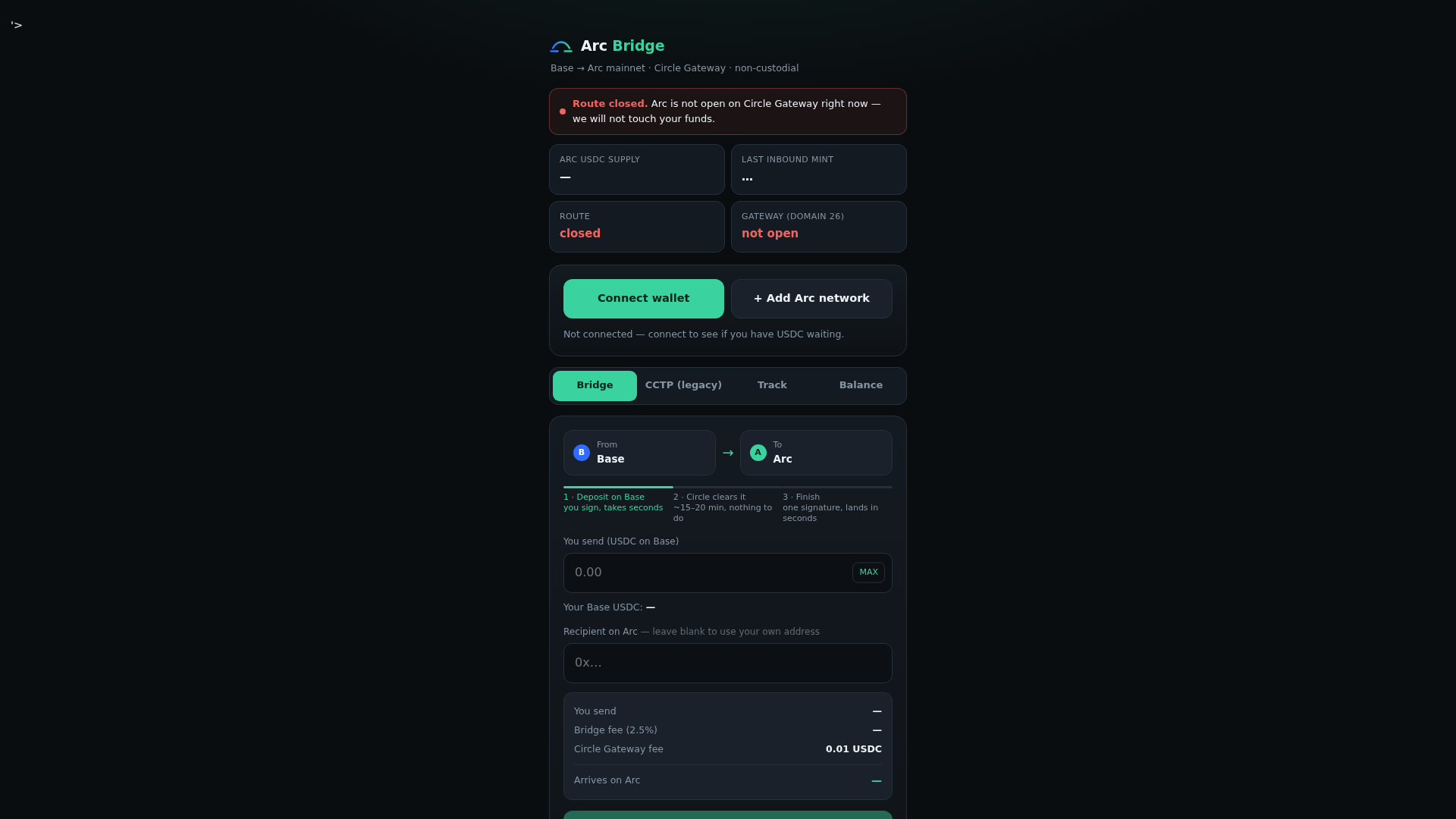 Screenshot of arc-gate.vercel.app