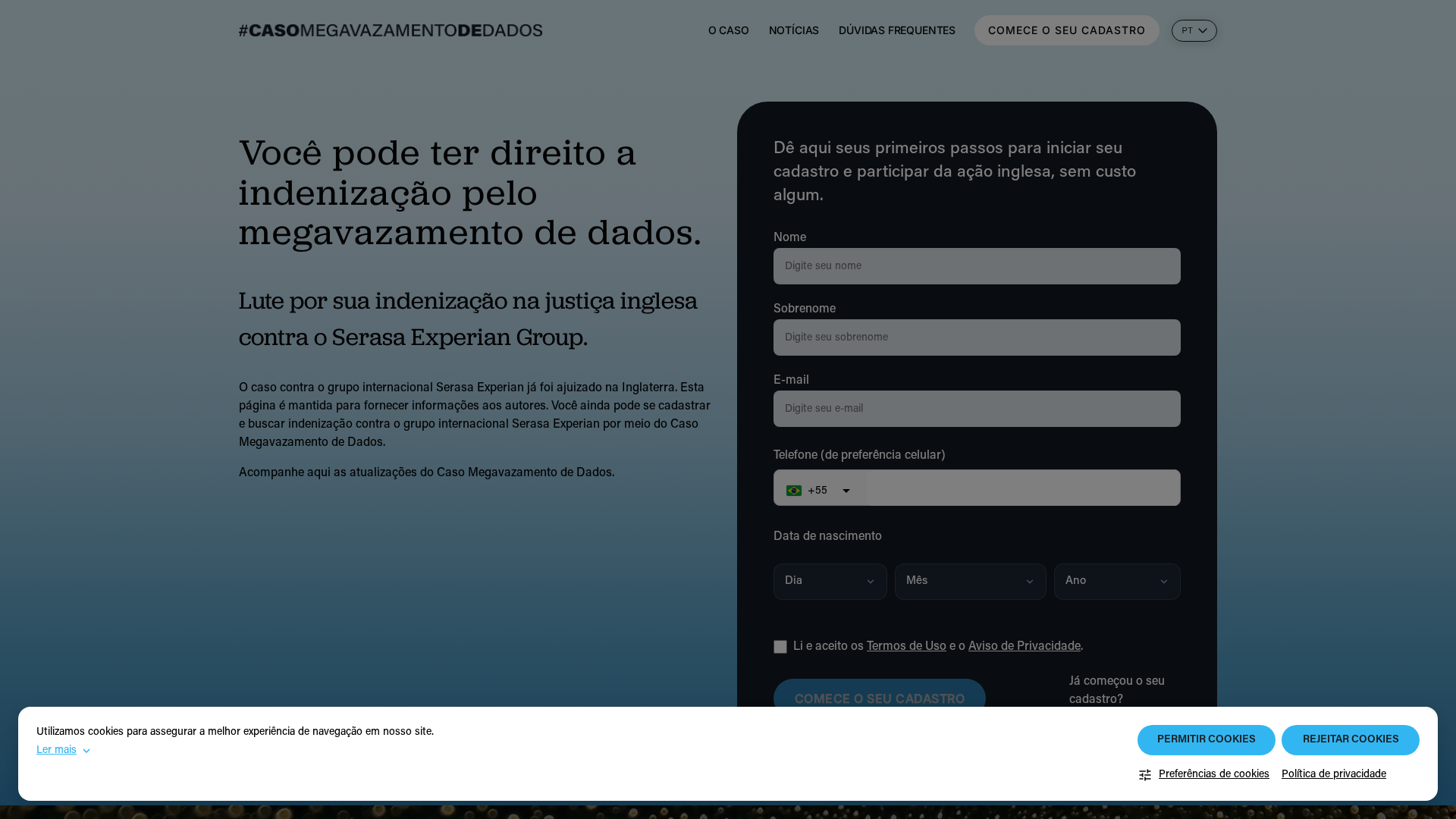 Screenshot of casomegavazamento.com