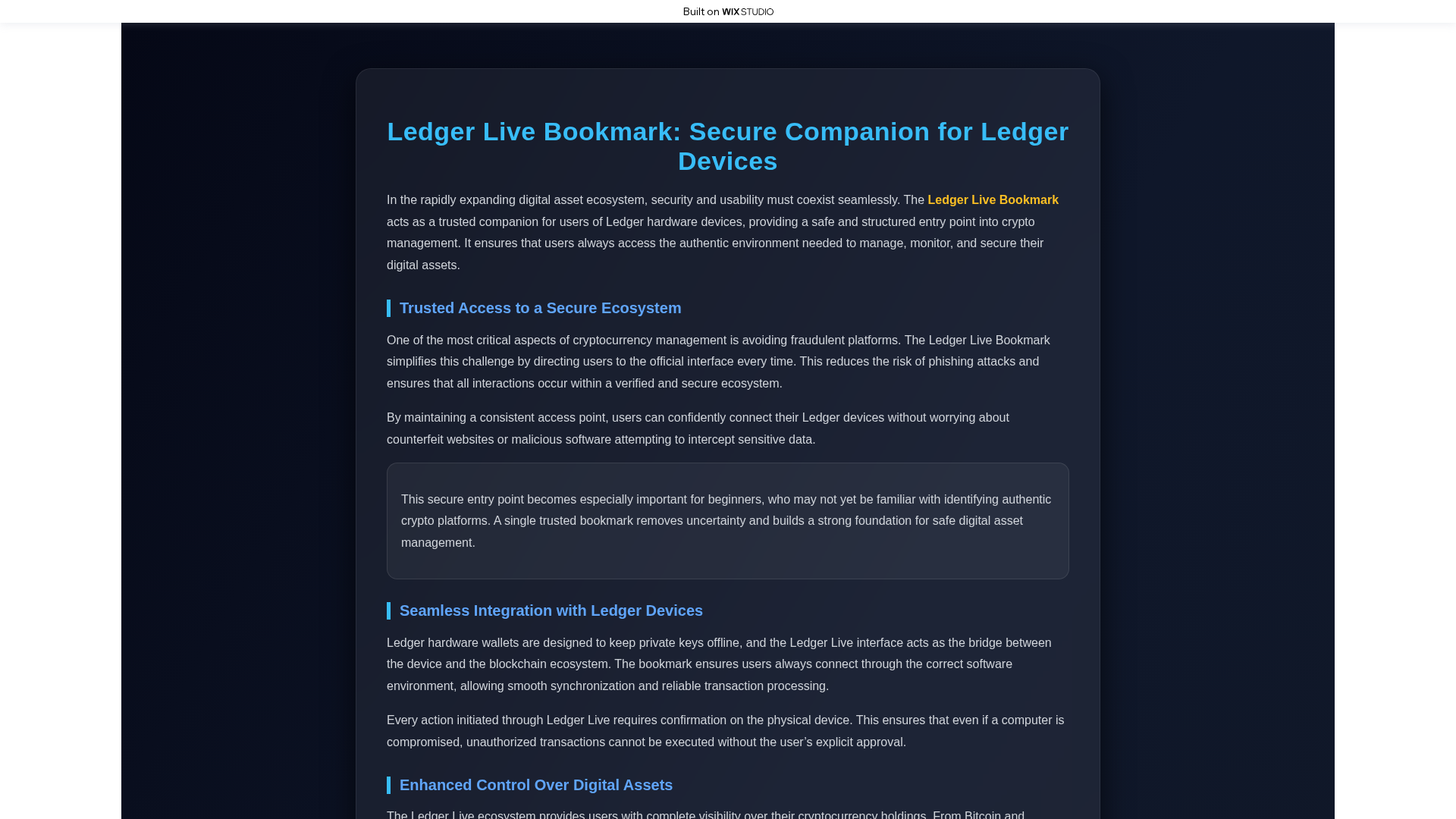 Screenshot of homepage-live-ledgr.wixstudio.com