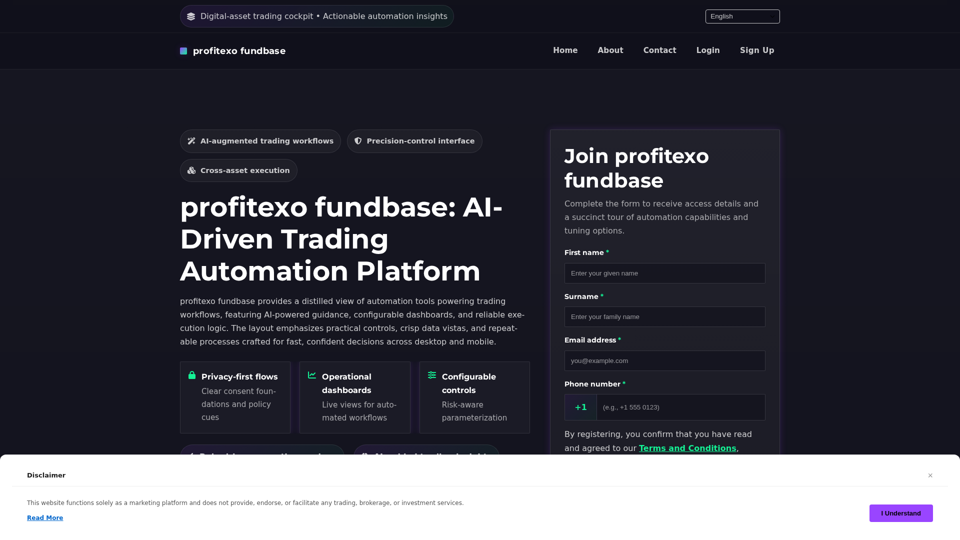 Screenshot of profitexofundbase.pro