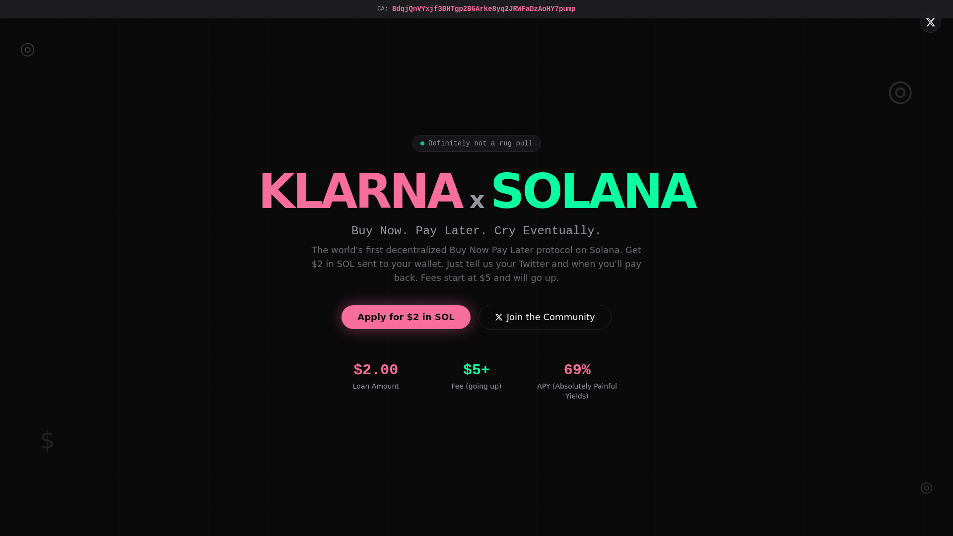 Screenshot of klarnaxsolana.tech