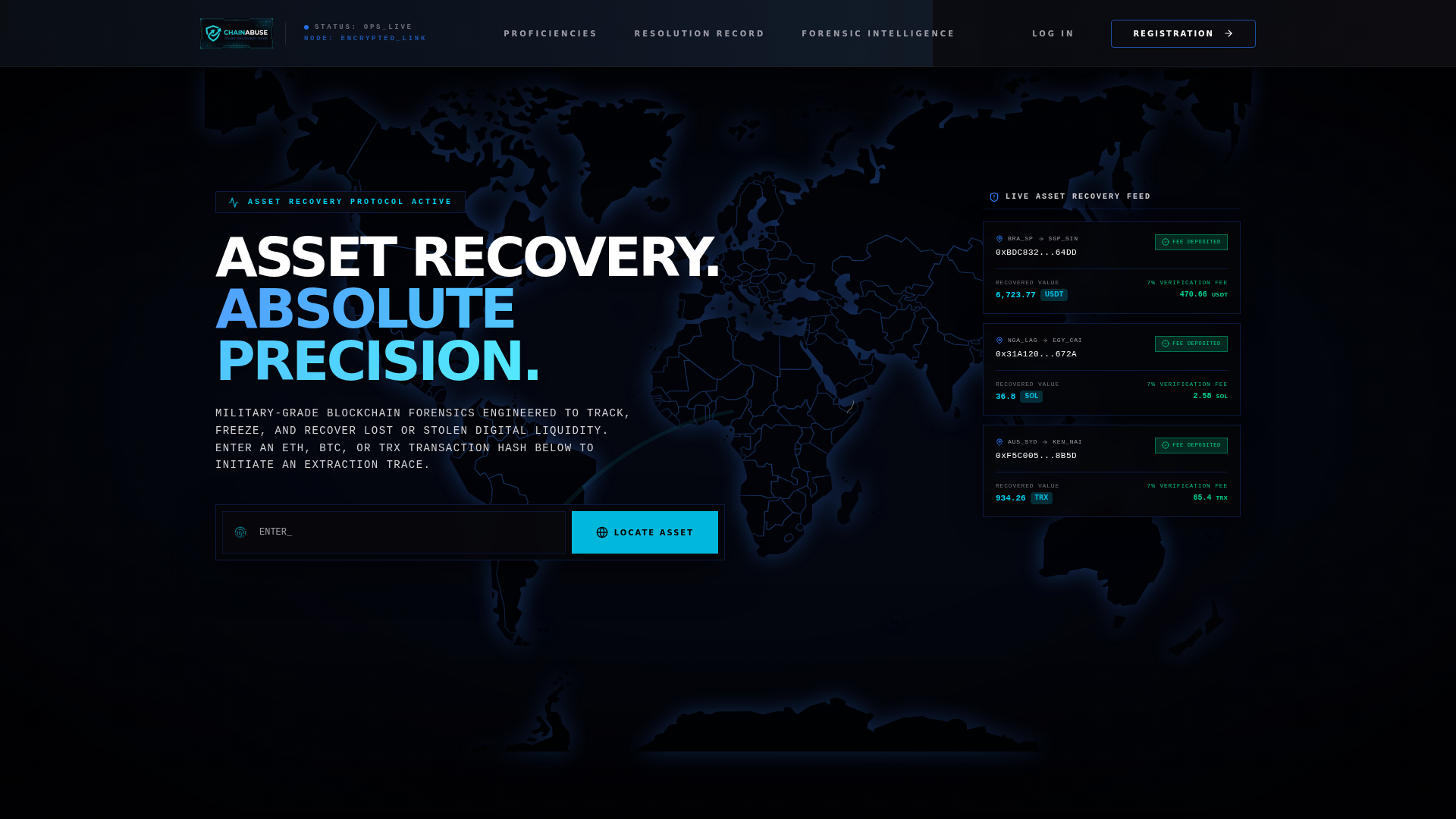 Screenshot of chainabuse.tech