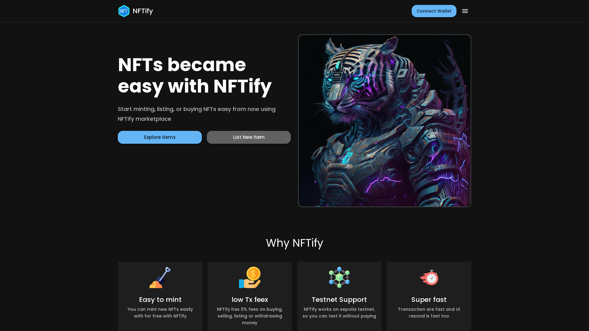 Screenshot of nftify-interface.vercel.app