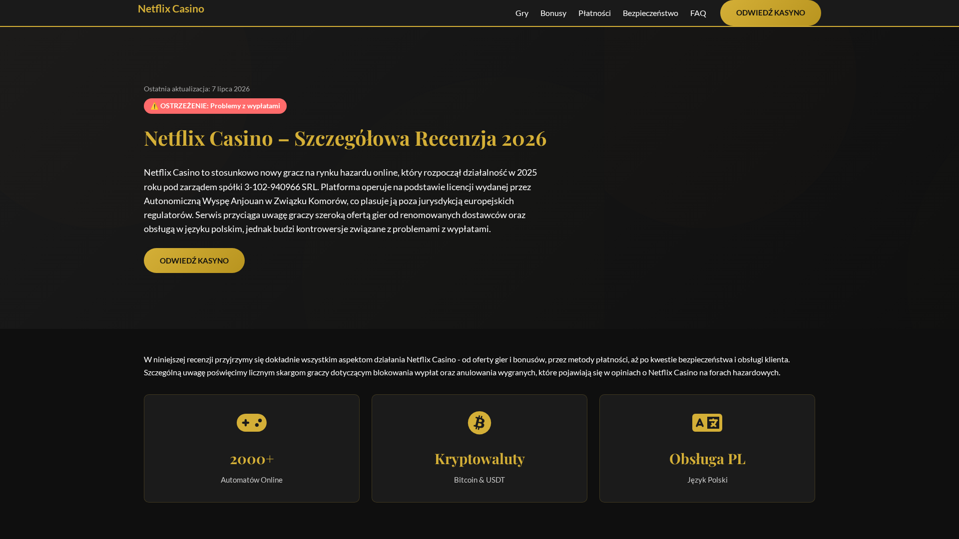 Screenshot of netflixcasino.pl