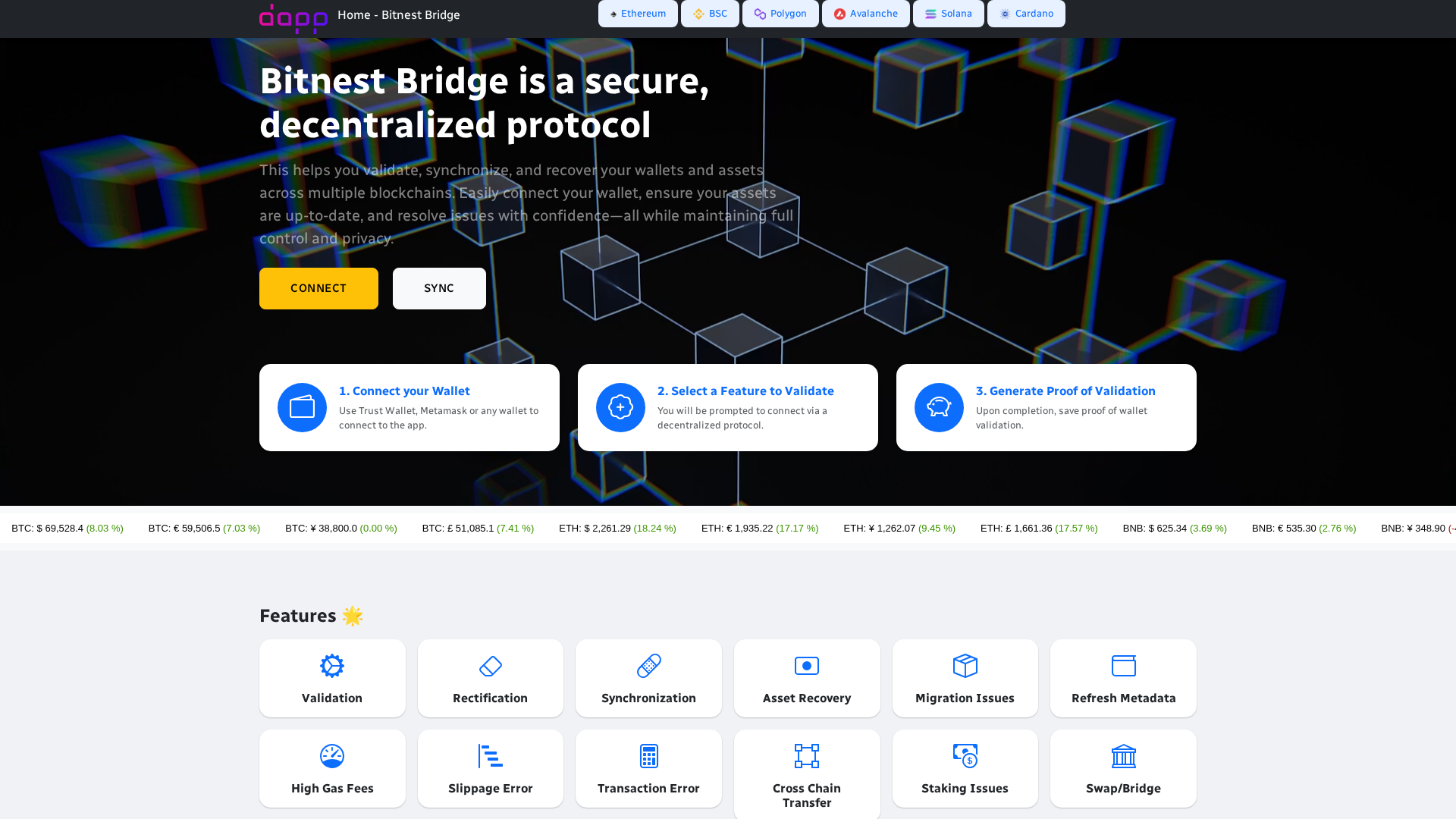 Screenshot of bitnestbridge.pages.dev