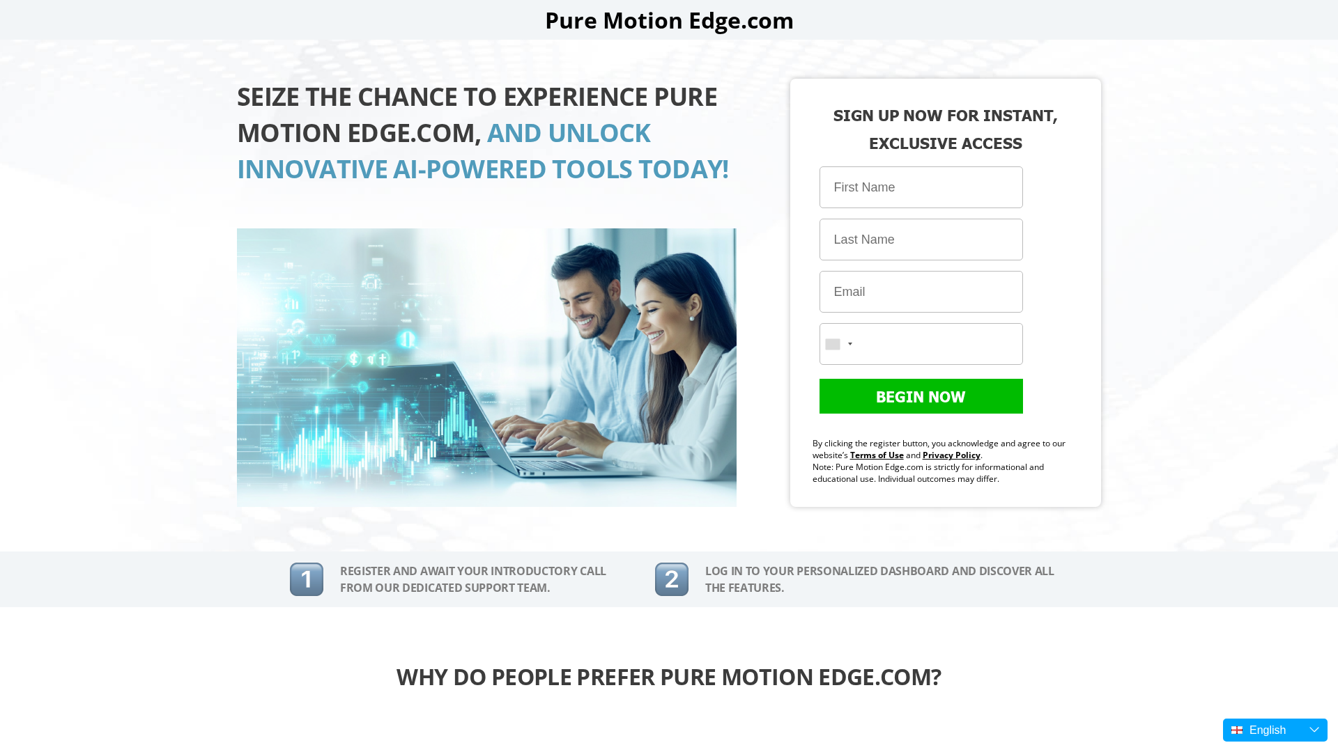 Screenshot of puremotionedge.com