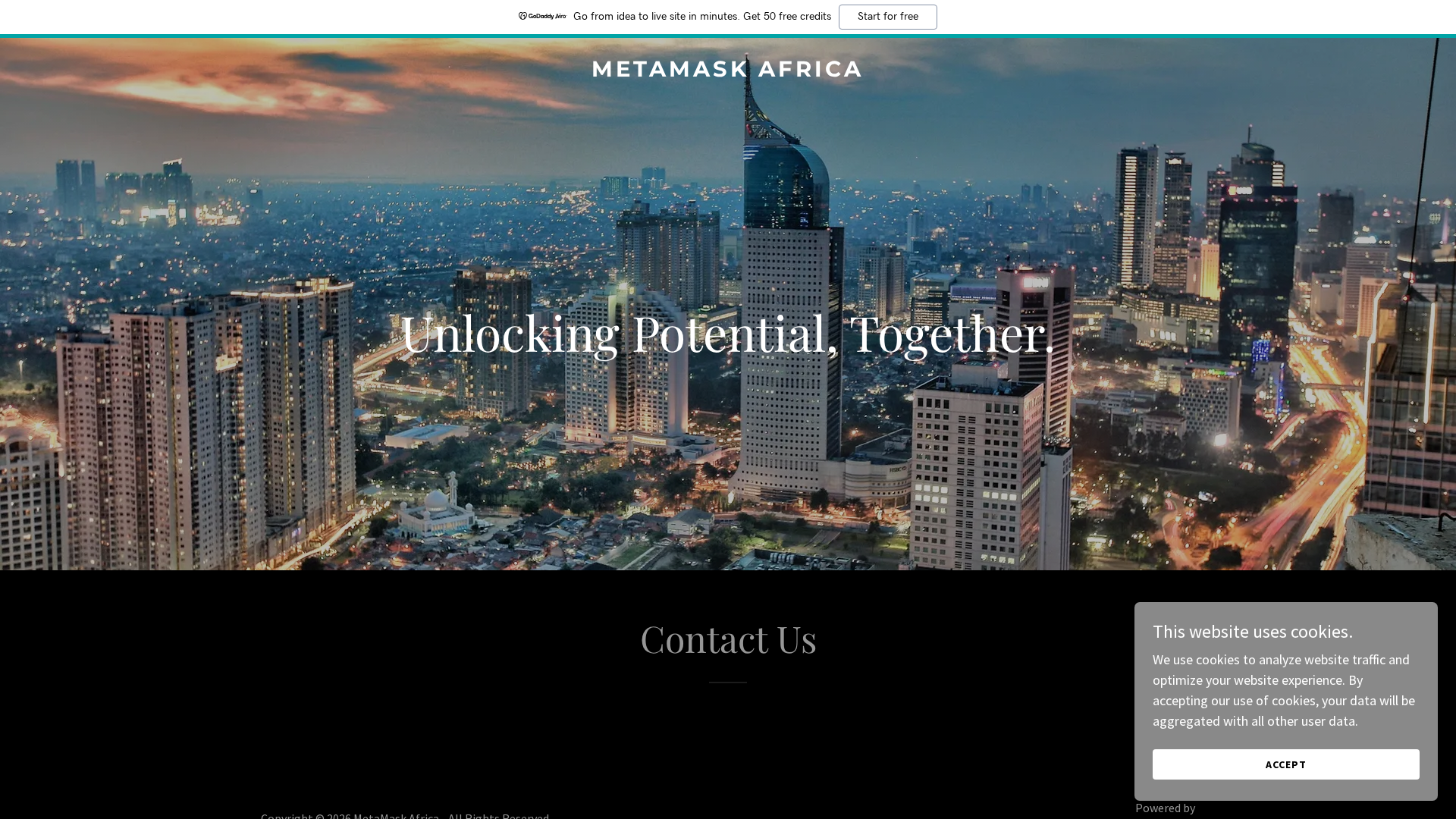 Screenshot of metamaskafrica.com