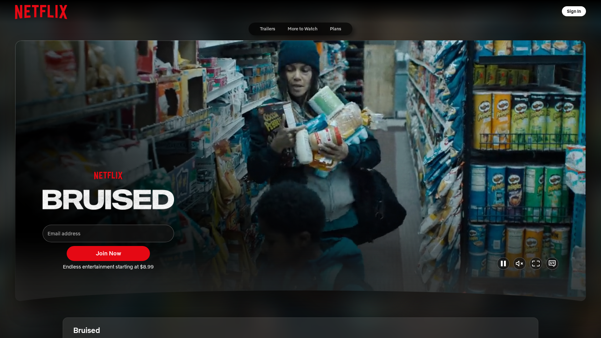 Screenshot of bruisedmovie.com