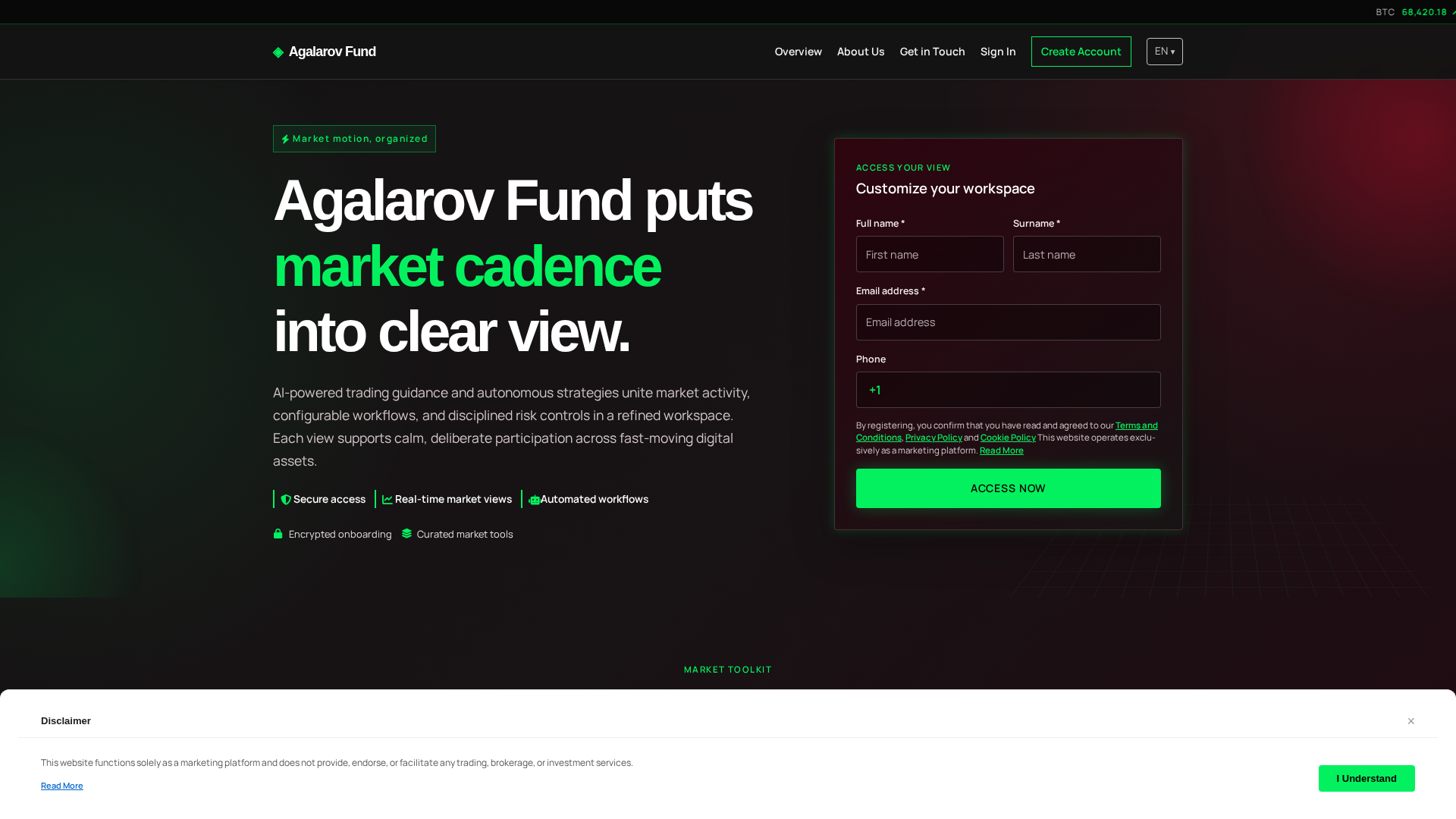 Screenshot of agalarovfund.digital