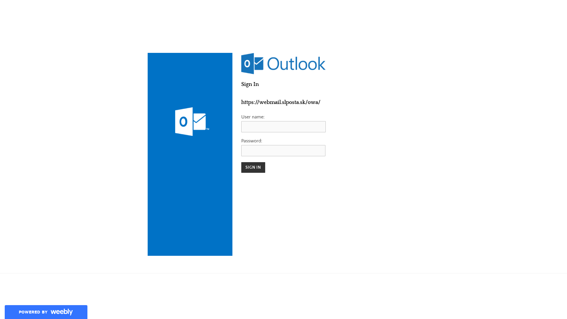 Screenshot of www.webmail-slposta-sk.weebly.com