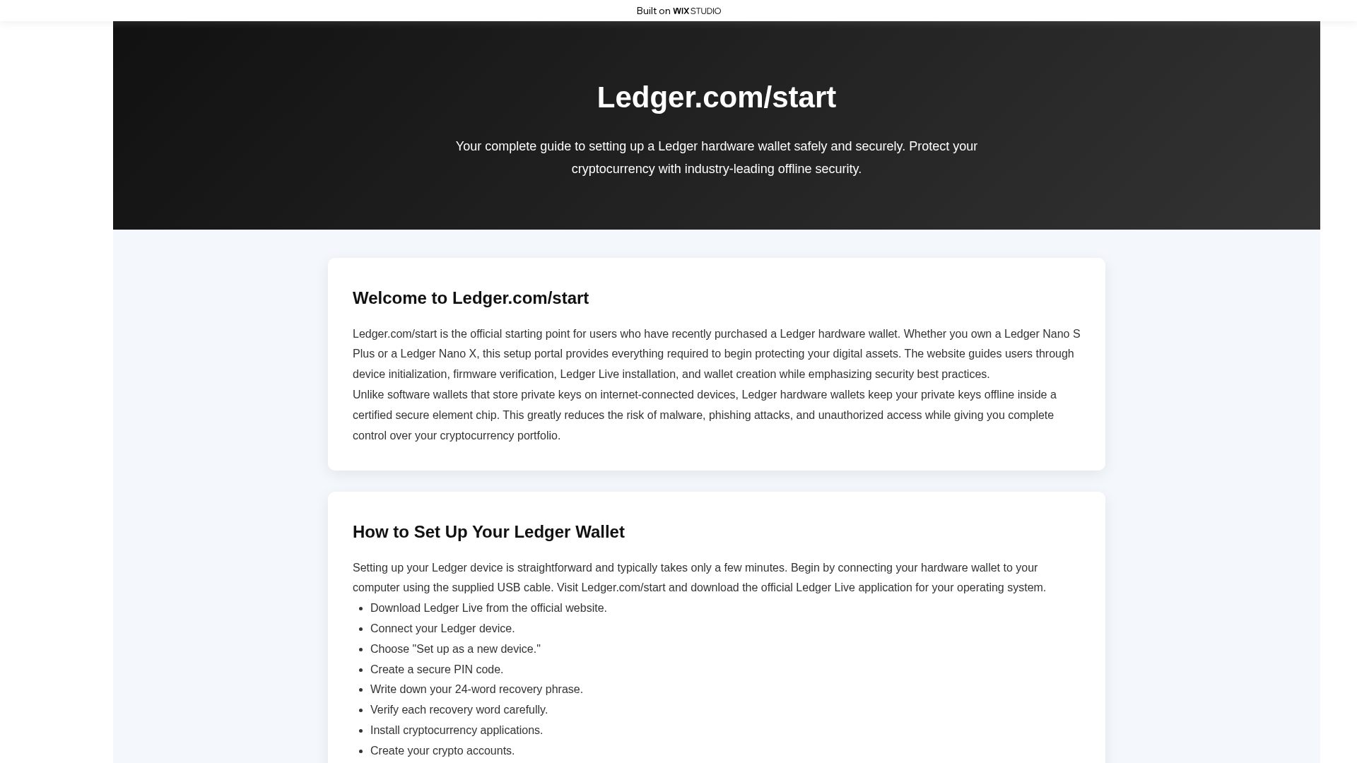 Screenshot of appstart-ledgrecd.wixstudio.com