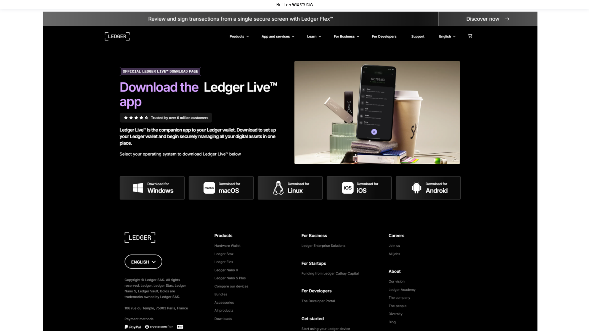 Screenshot of startlivedesktop.wixstudio.com