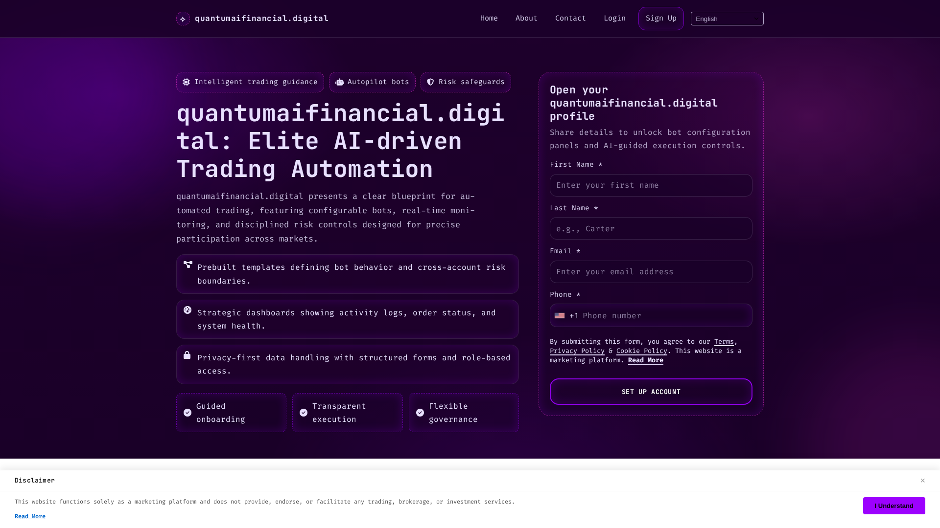 Screenshot of quantumaifinancial.digital