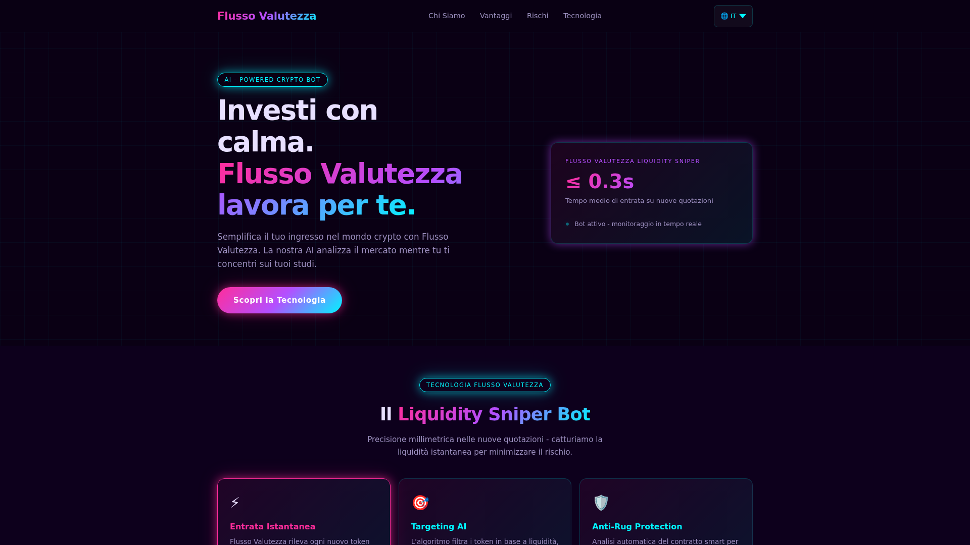 Screenshot of flussovalutezzatrade.com