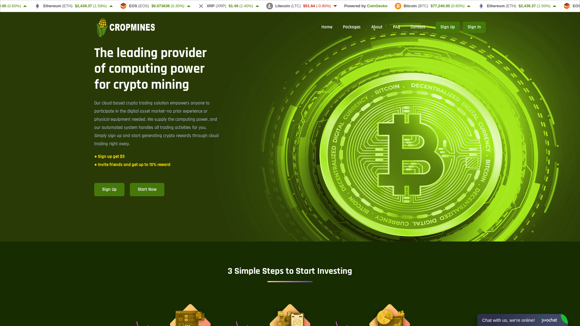 Screenshot of cropmines.com