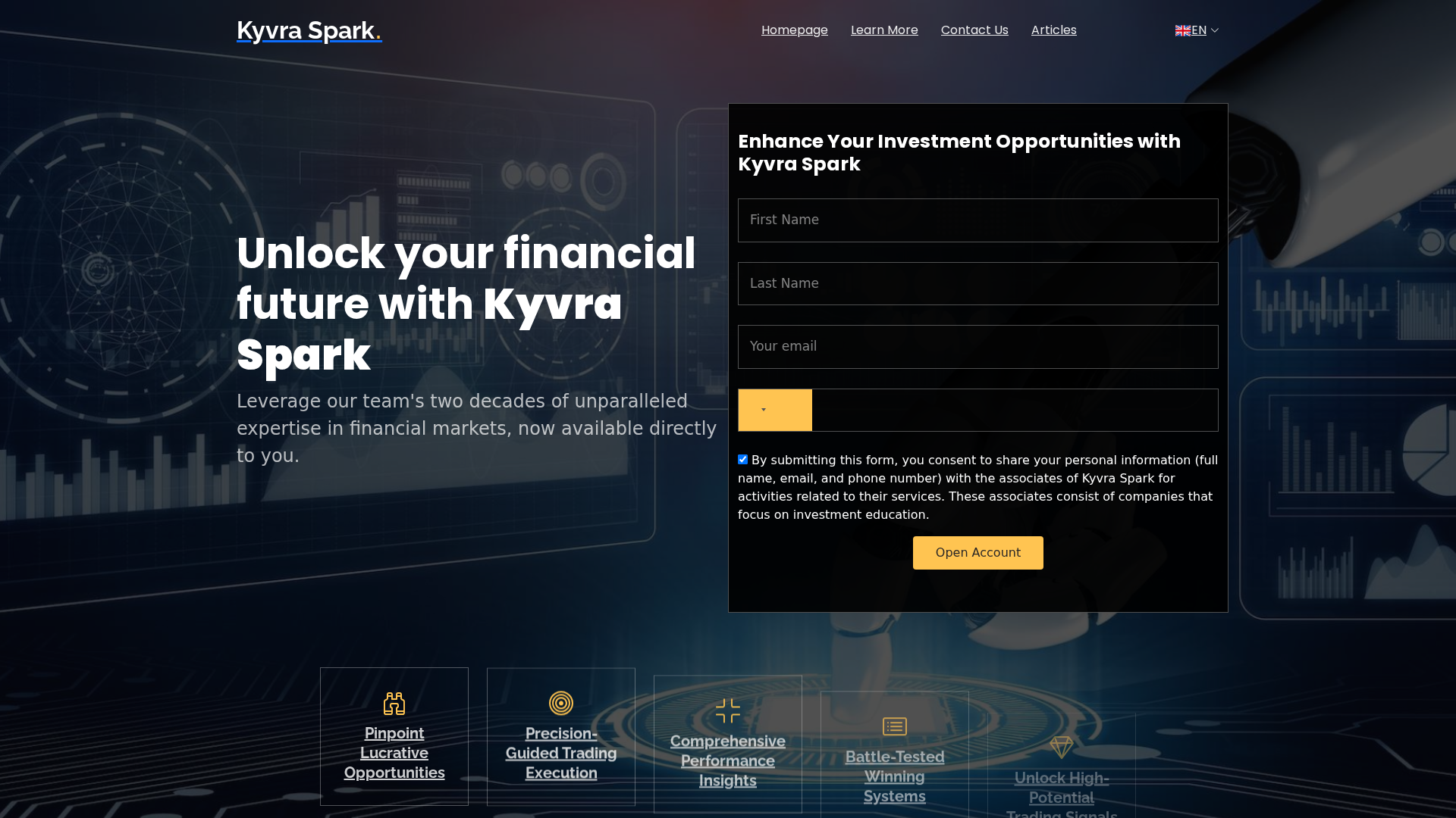 Screenshot of kyvra-spark.com