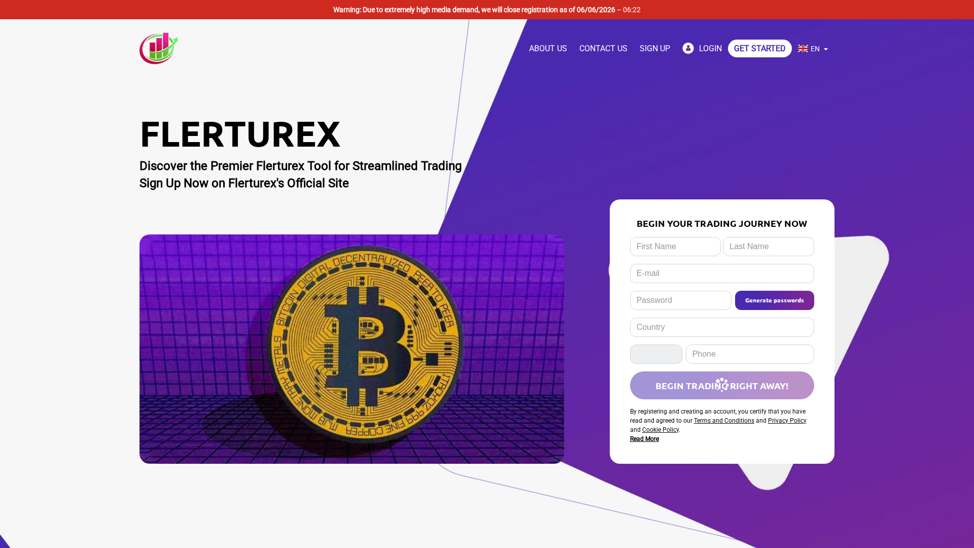 Screenshot of flerturextech-com.financecryptoworld.com