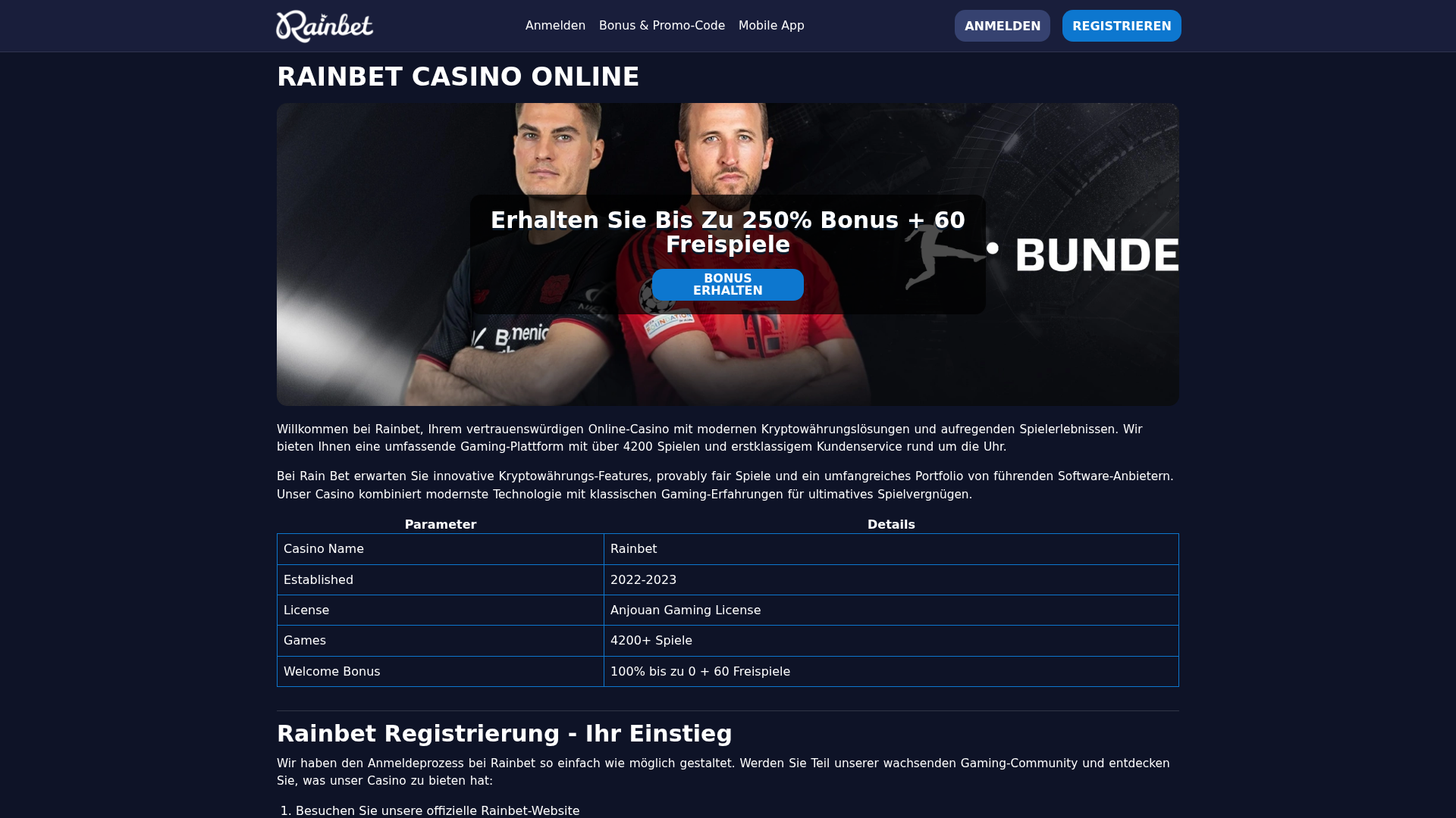 Screenshot of rainbets-de.com