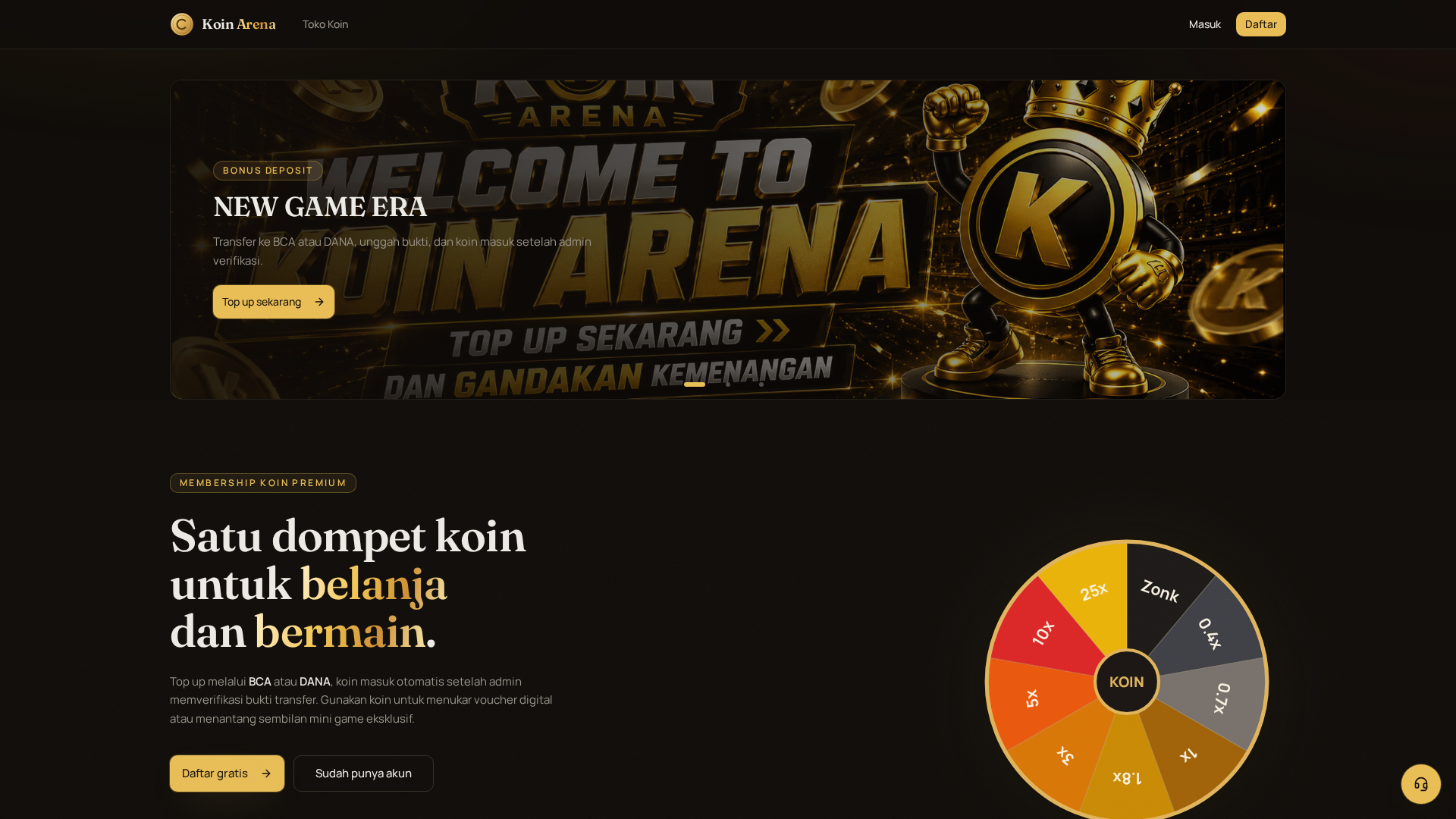 Screenshot of koinarena.xyz