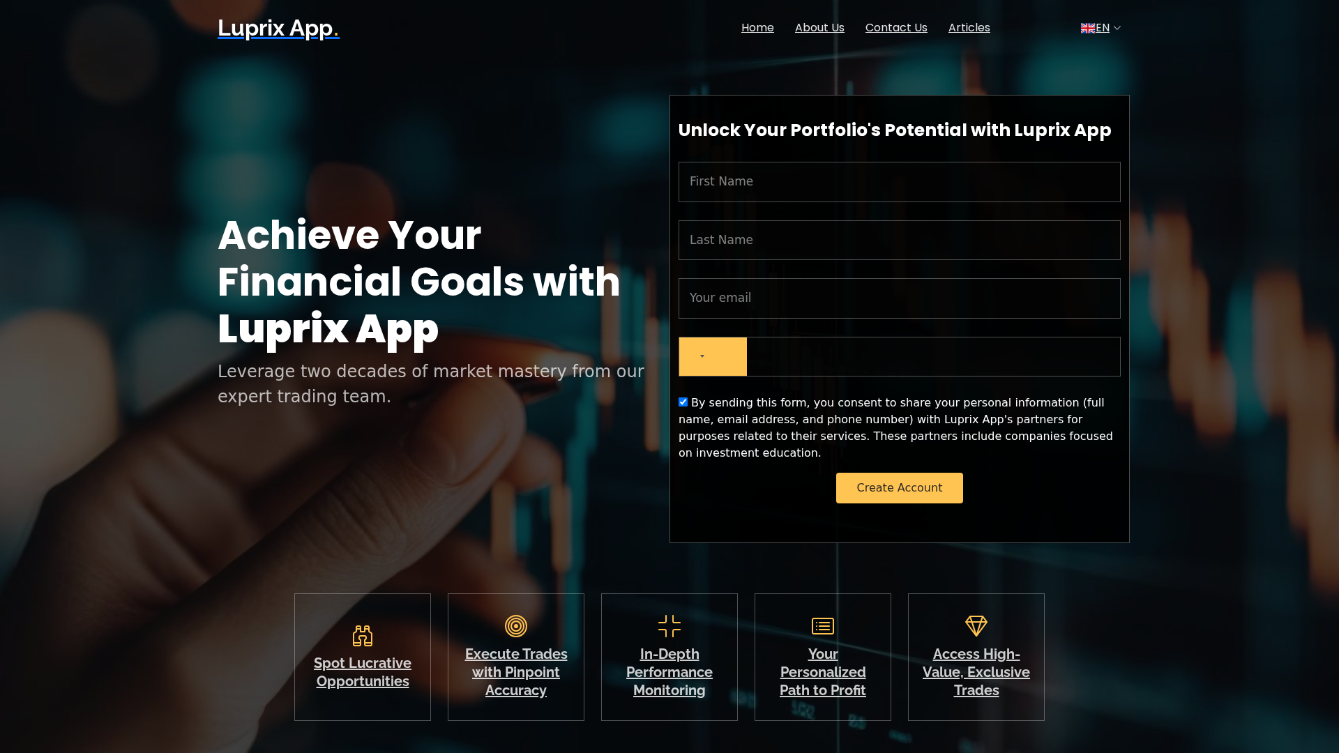 Screenshot of myluprix-app.com