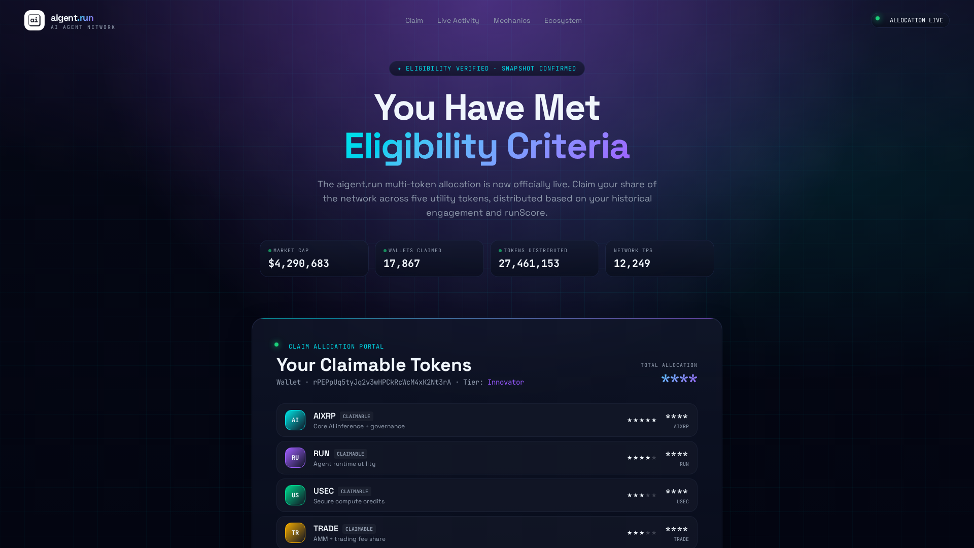 Screenshot of aigentrun.com