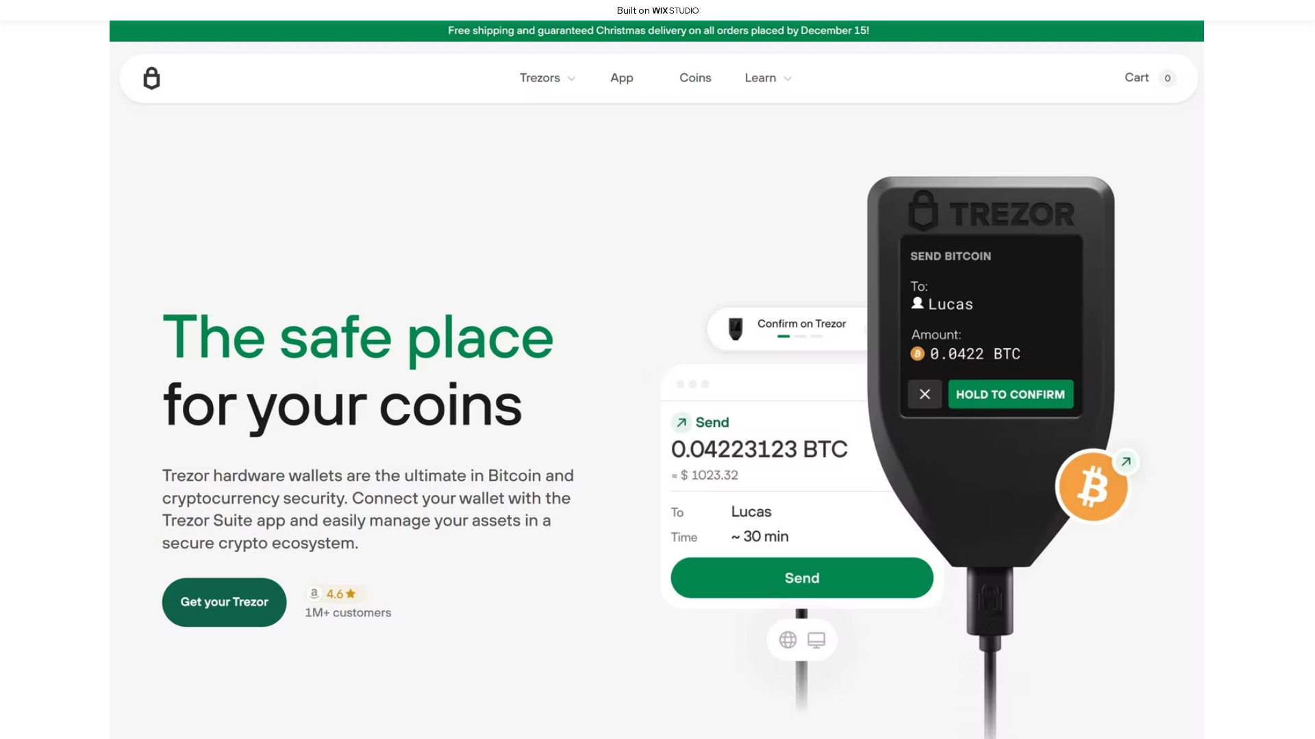 Screenshot of trexorhdwallet.wixstudio.com