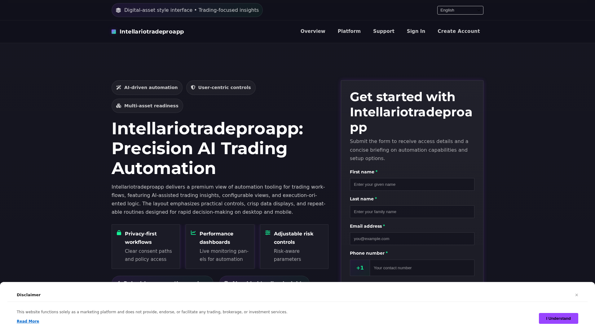 Screenshot of intellariotradeproapp.pro