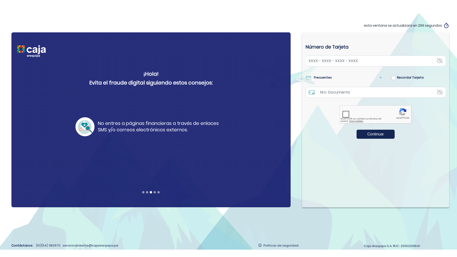 Screenshot of homebanrking-cajaarequipa.website