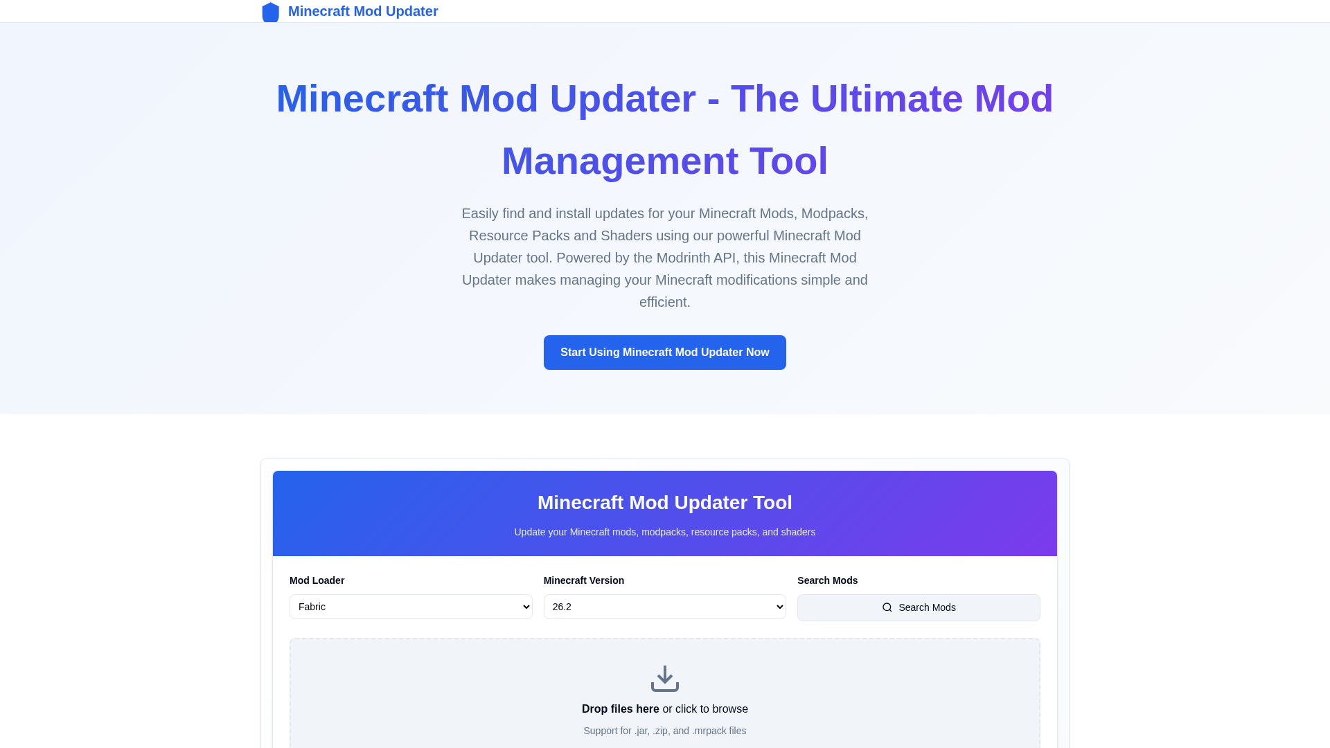 Screenshot of mcmodupdate.pages.dev