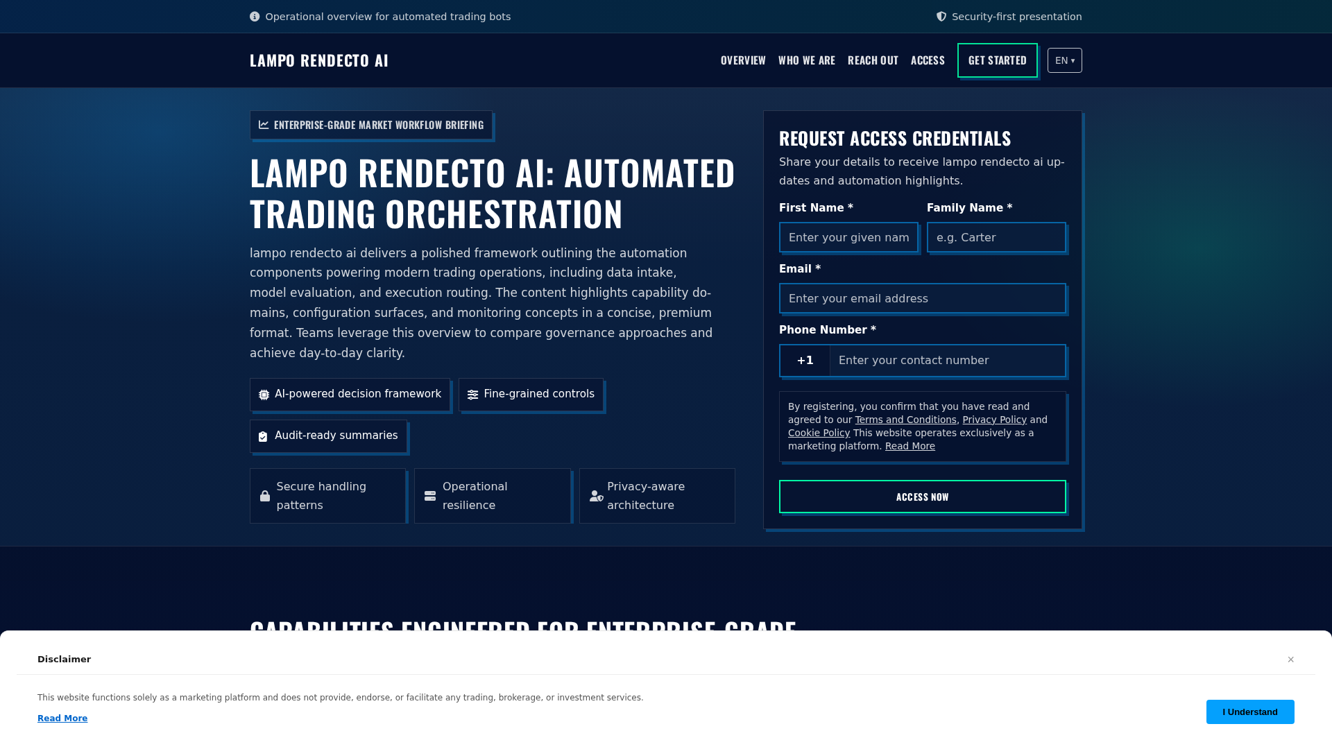 Screenshot of lamporendectoai.digital