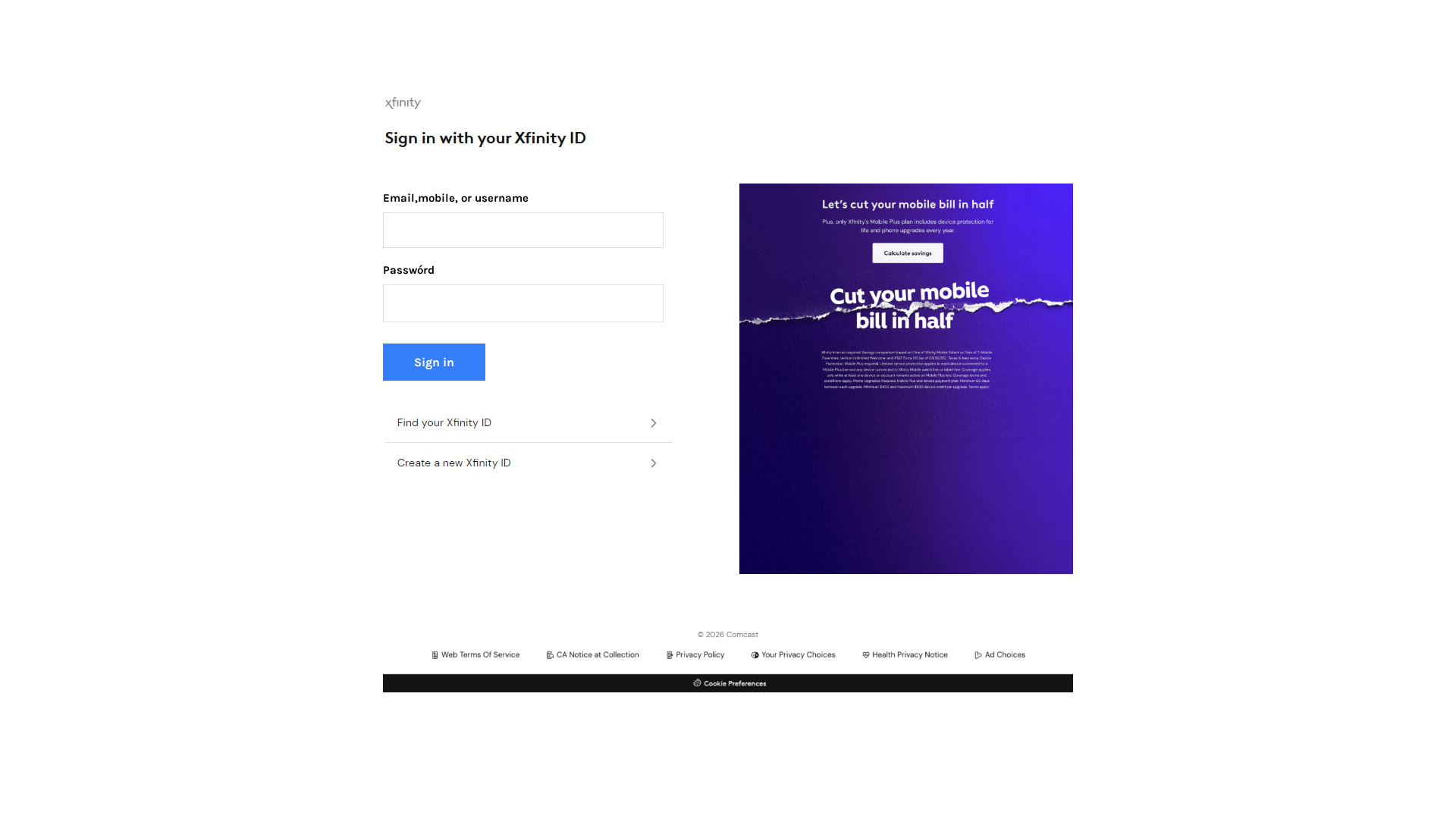 Screenshot of sign-in-to-xfinity-10199.weebly.com