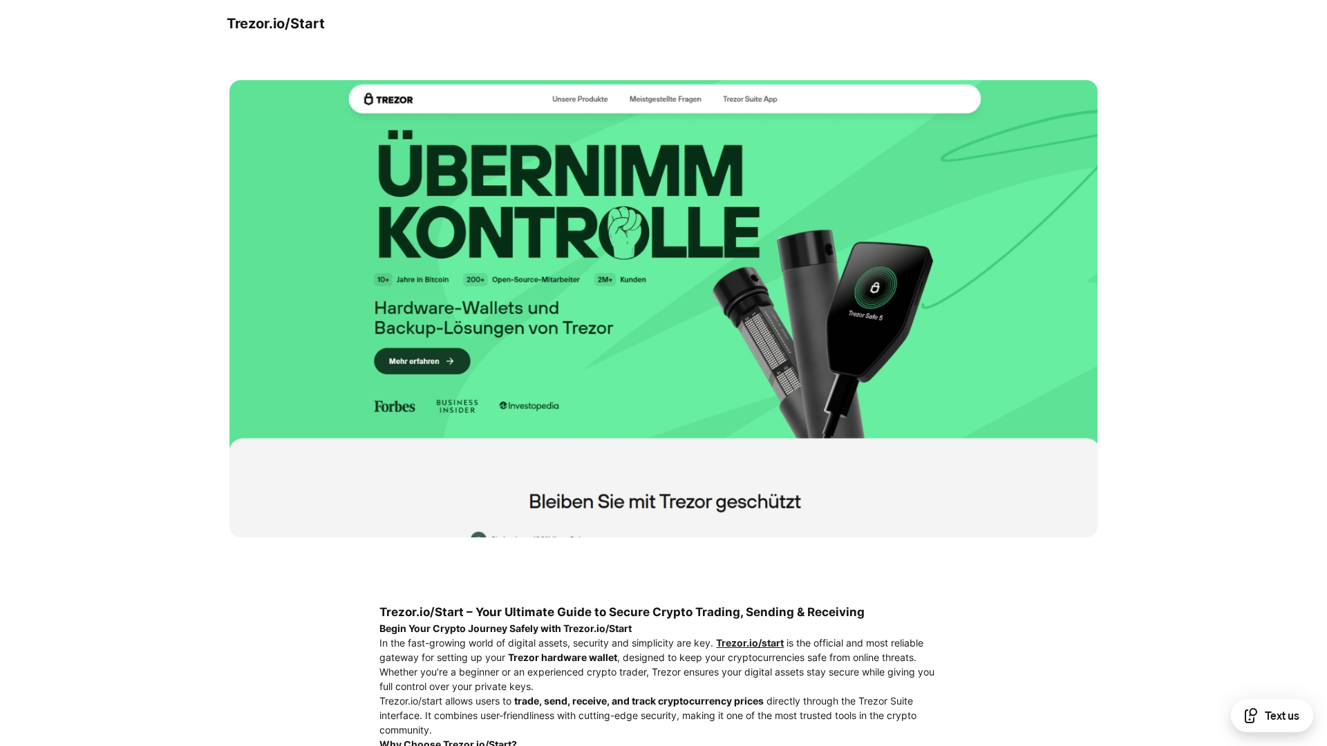 Screenshot of welcome-trezorai-com.square.site