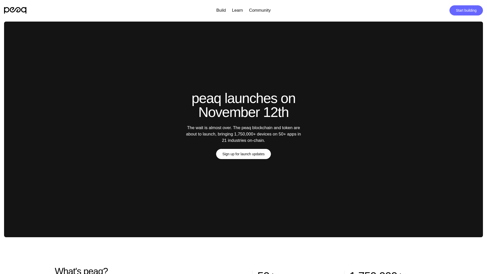 Screenshot of launch-peaqnetwork.pages.dev