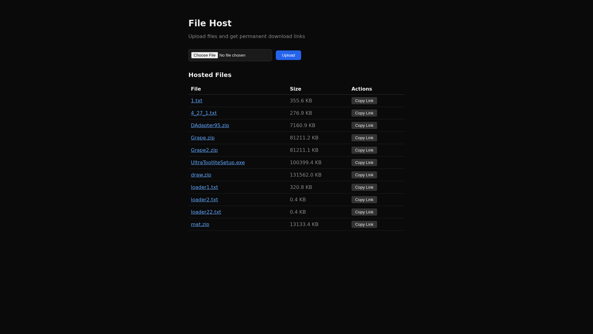 Screenshot of file-host-alpha.vercel.app