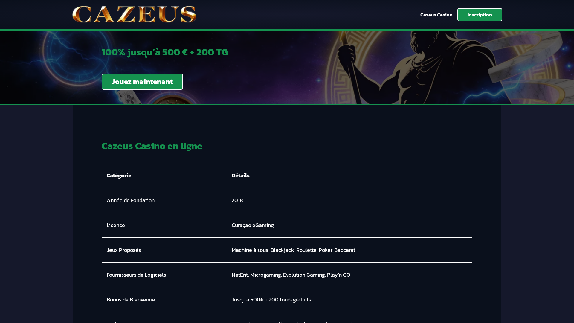 Screenshot of cazeus-casino-france.com