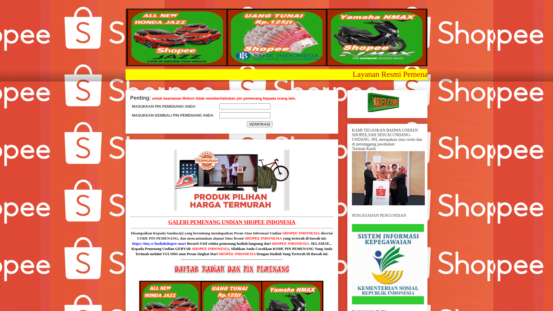 Screenshot of www.undianshopee417.blogspot.com
