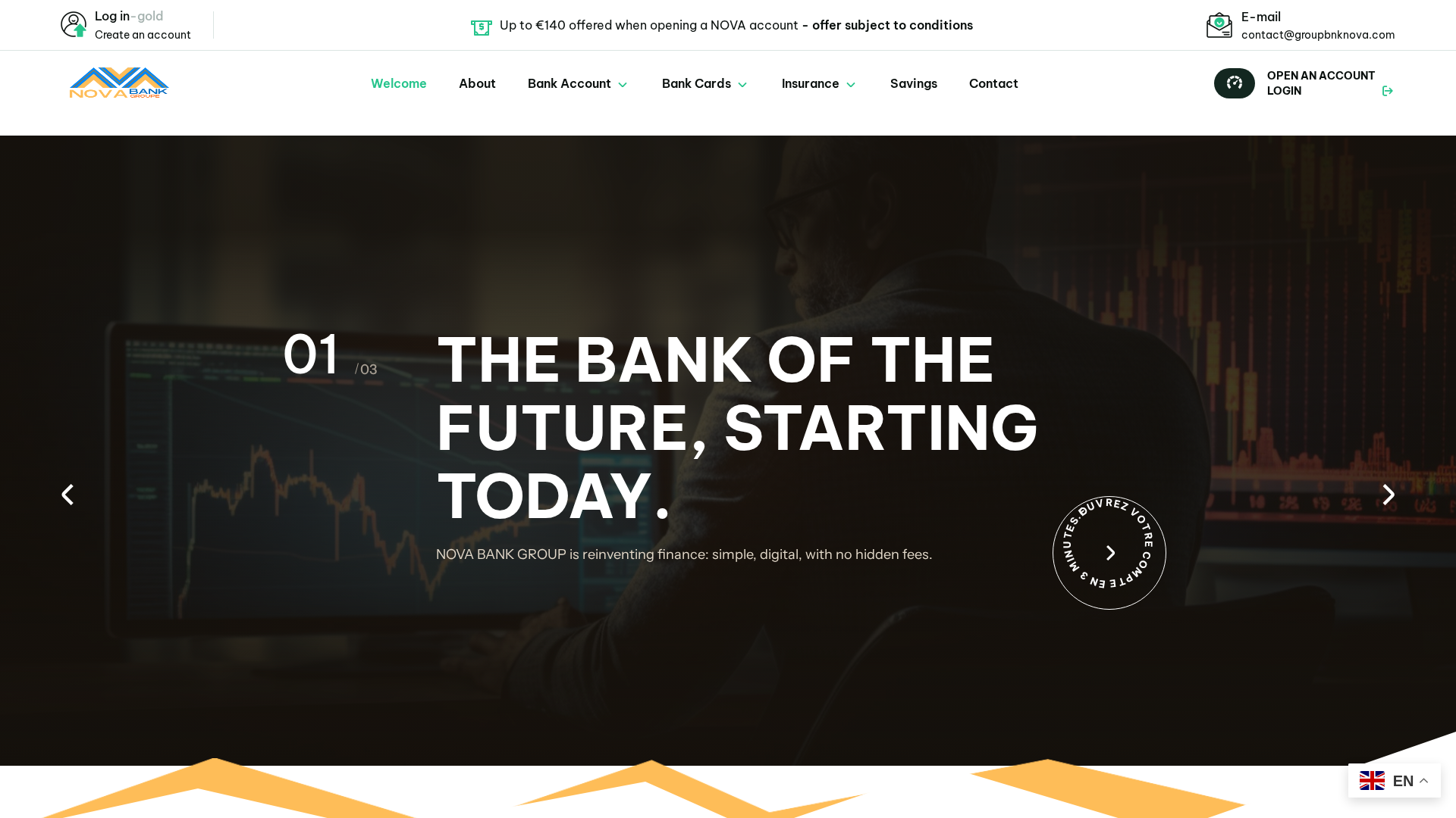 Screenshot of groupbnknova.com