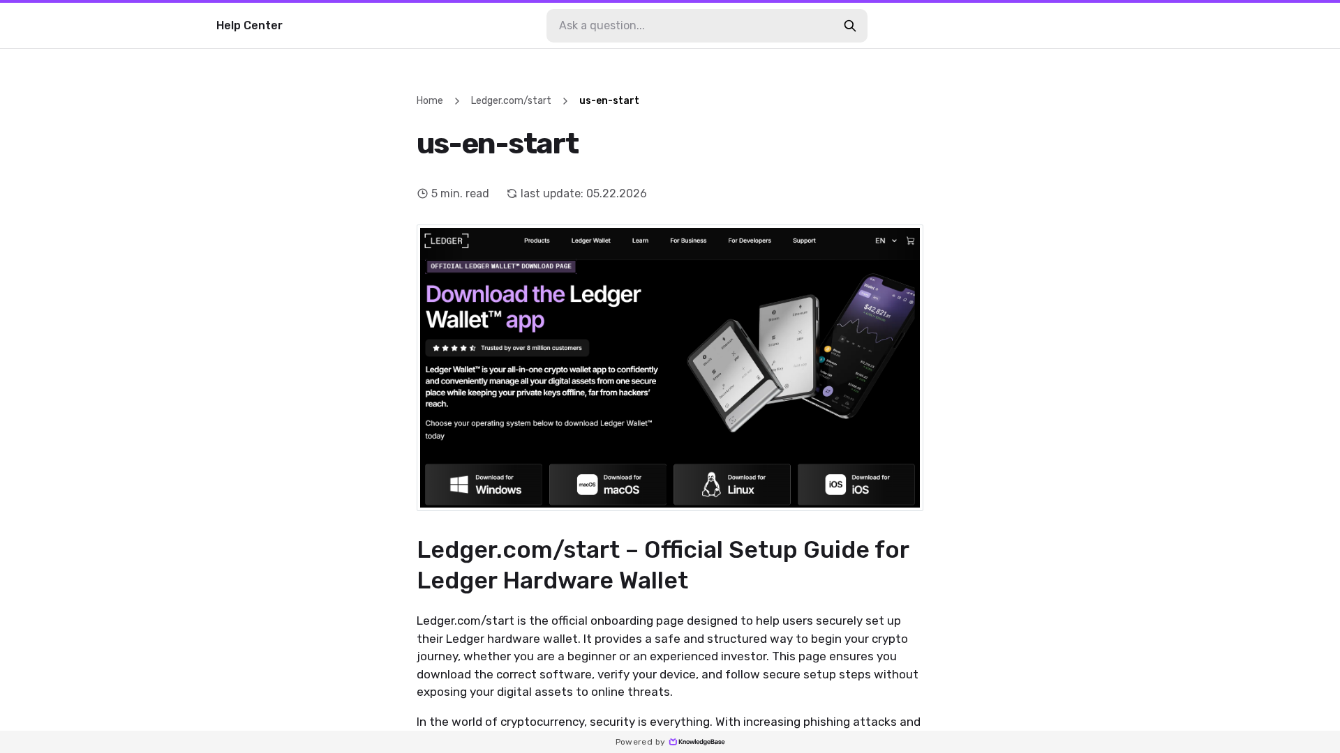 Screenshot of startledgerr.kb.help