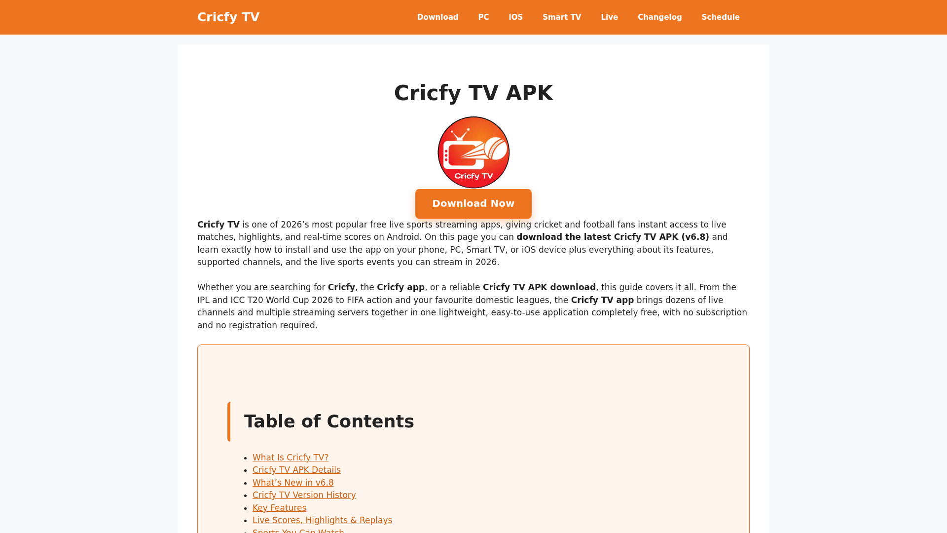 Screenshot of get-cricfytv.com