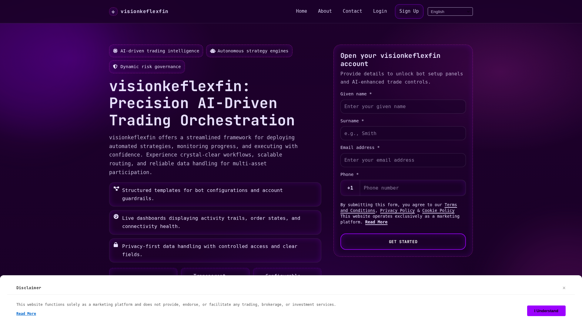Screenshot of visionkeflexfin.digital