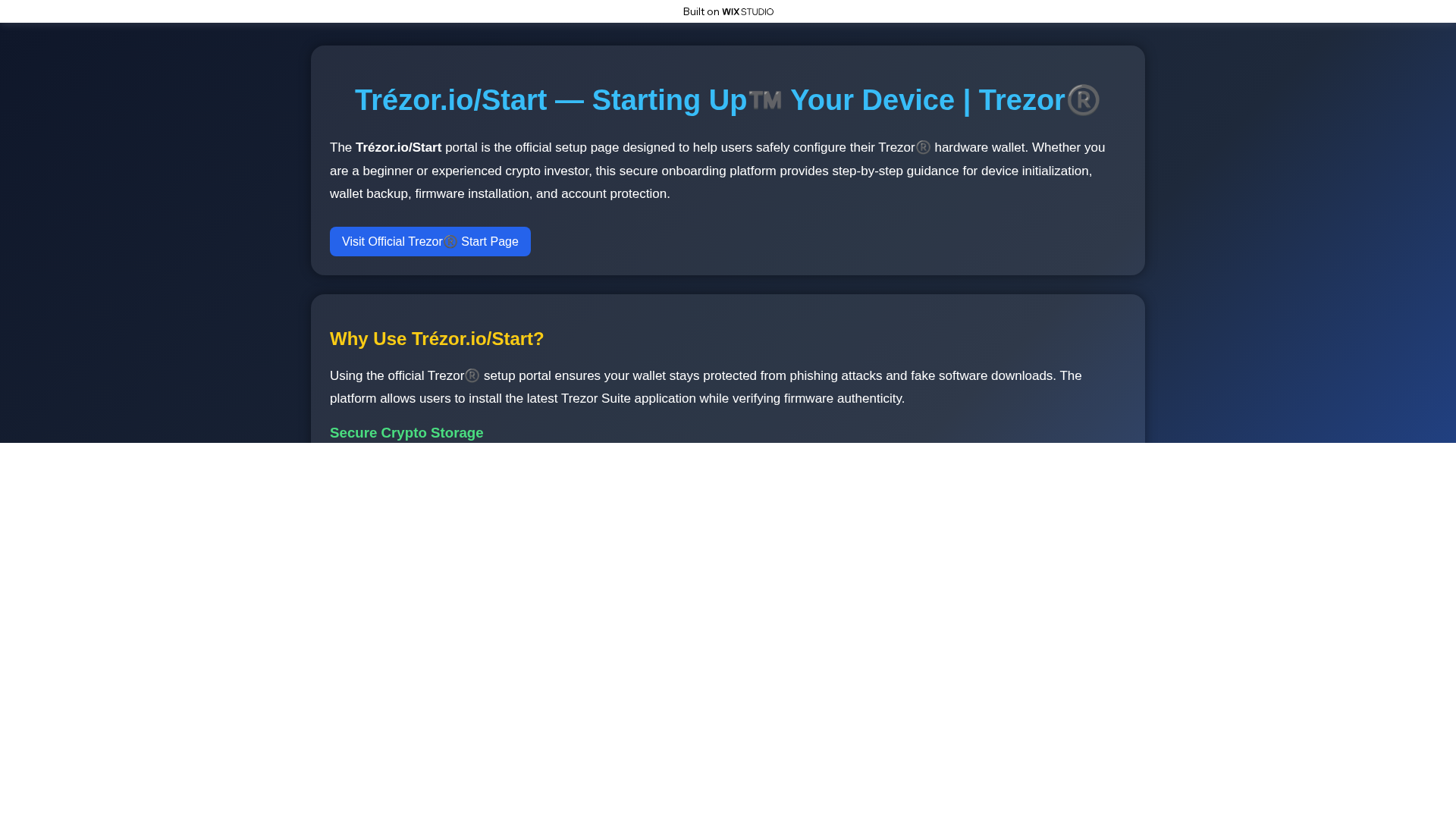 Screenshot of iio-trezo-starts.wixstudio.com