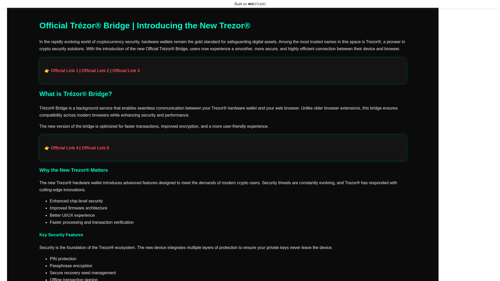 Screenshot of trexorrbridge.wixstudio.com