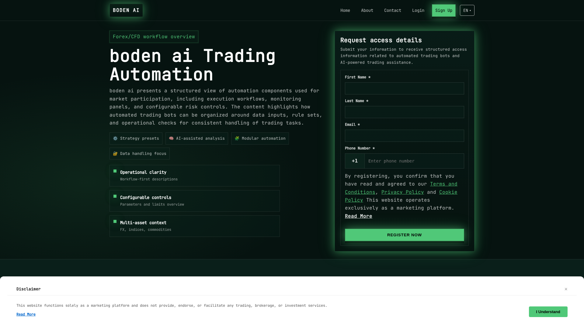 Screenshot of bodenai.click