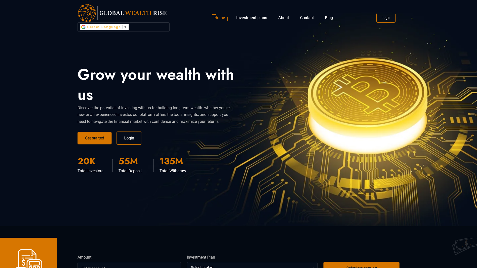 Screenshot of globalwealthrise.com