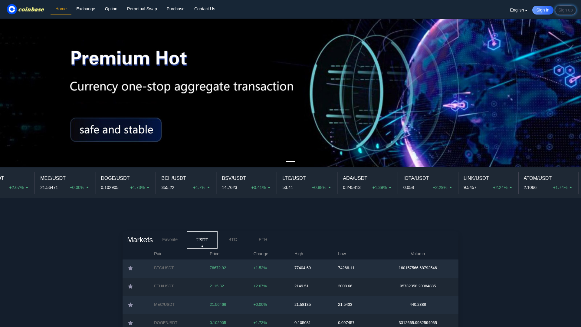 Screenshot of web.cccoinbase.com
