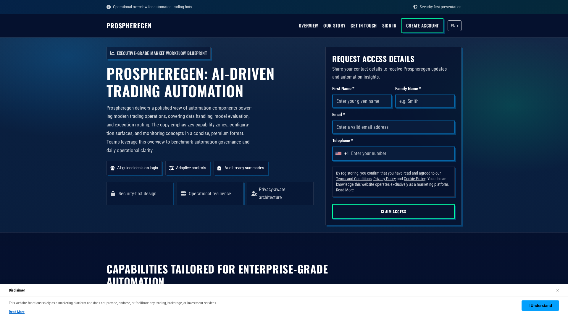 Screenshot of prospheregen.click