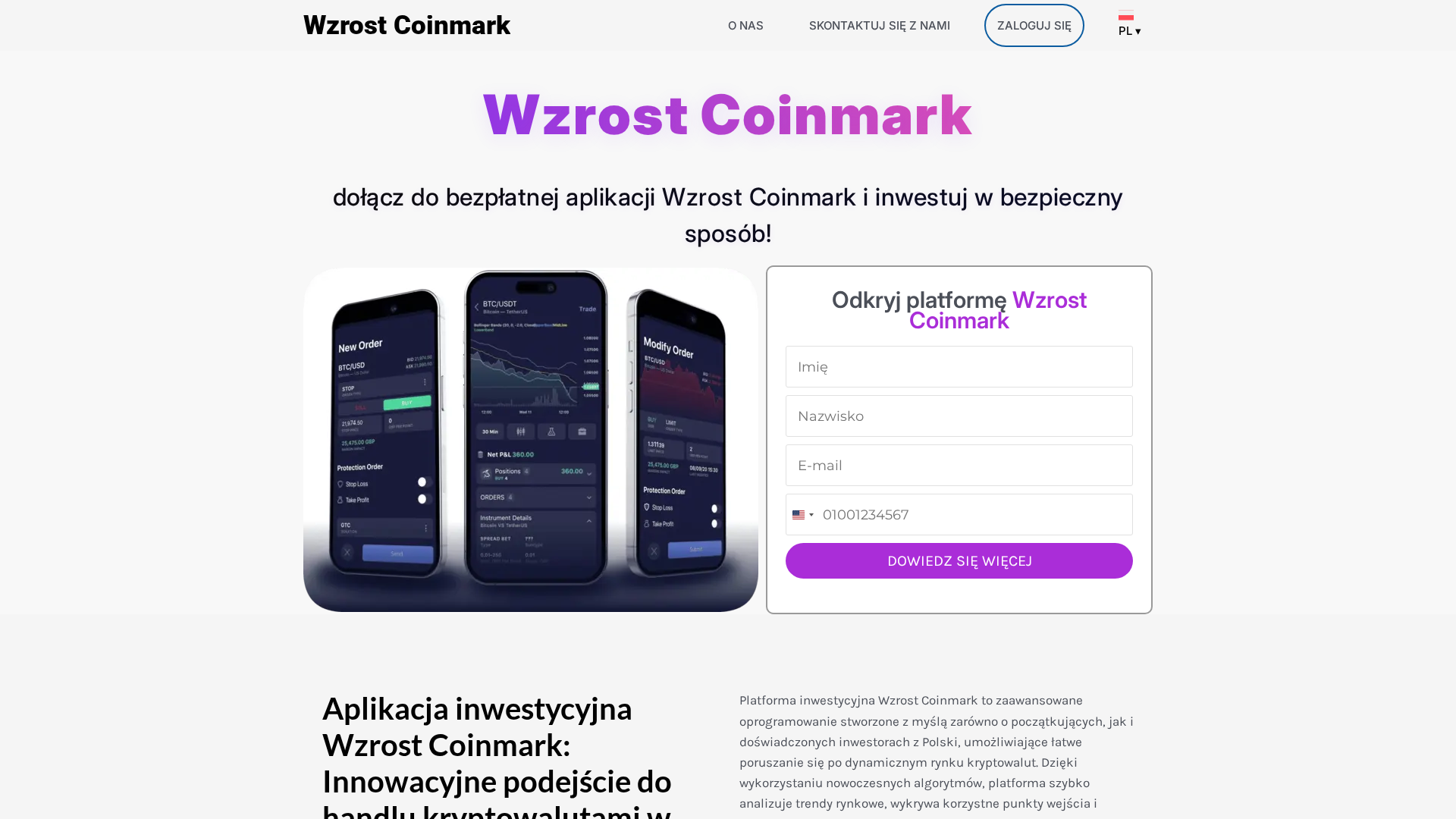 Screenshot of wzrostcoinmarkapp.com