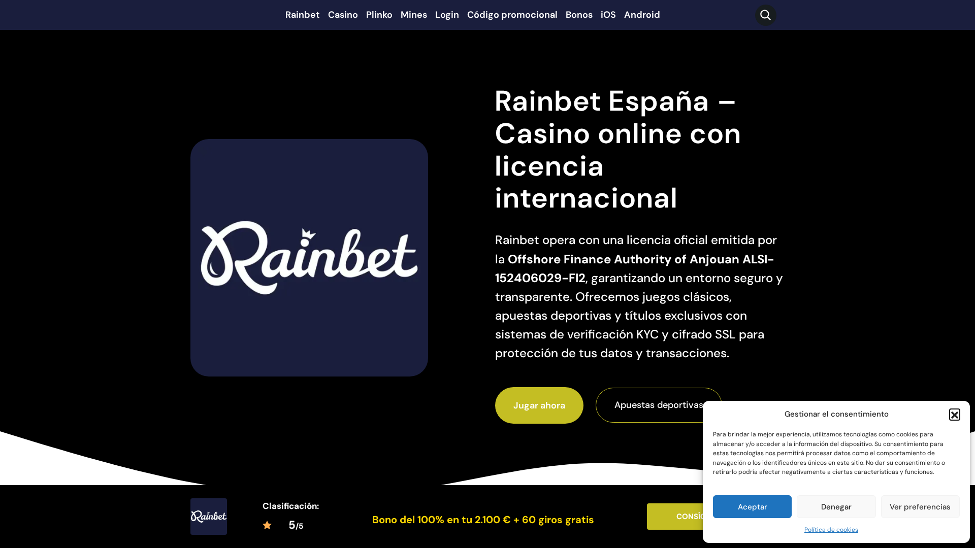Screenshot of rainbet.fluyezcambioss.net