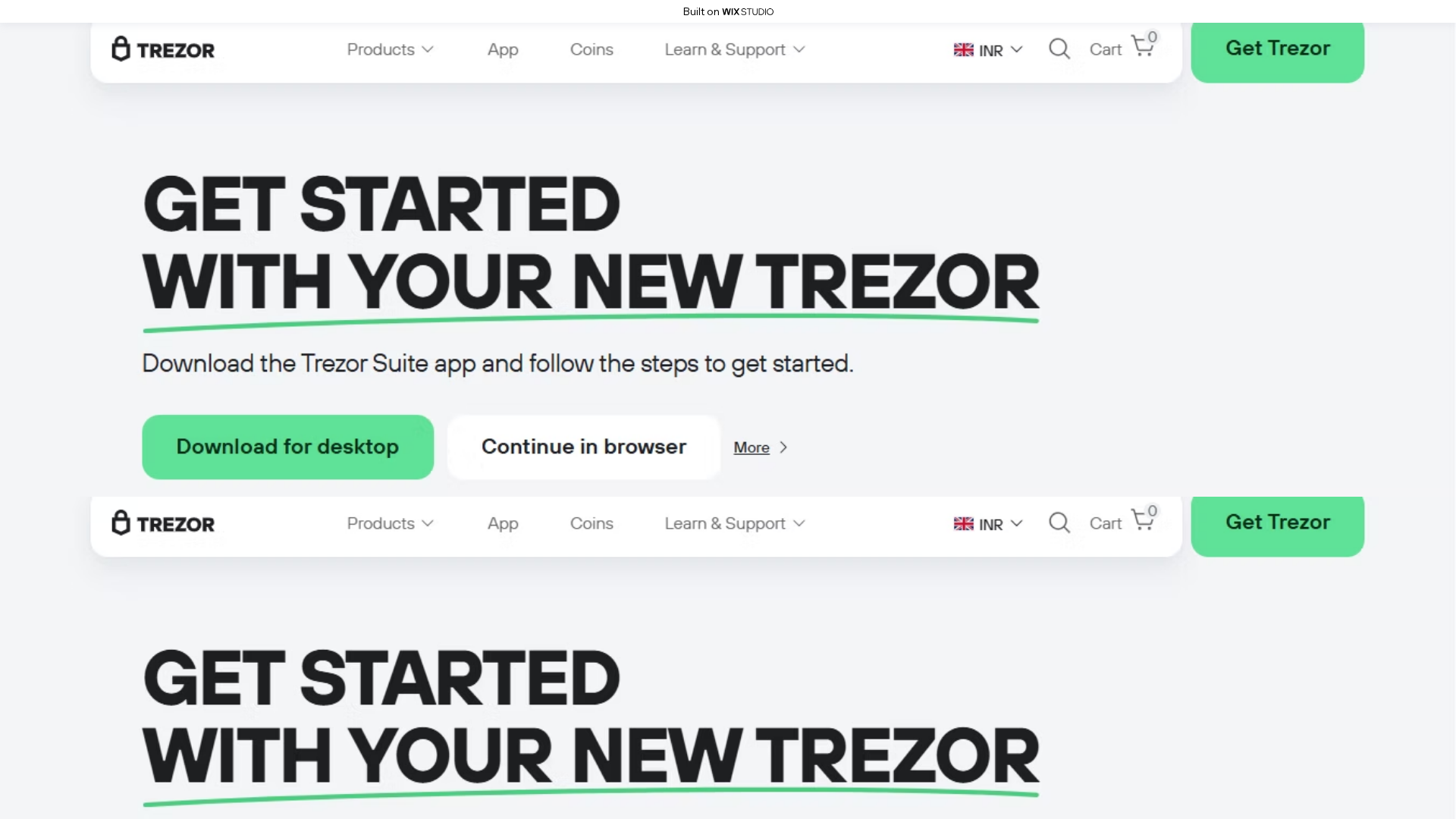 Screenshot of staring-trezosuite.wixstudio.com
